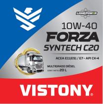 LUBRICANTES / ACEITE 10400020 - ACEITE MOTOR FORZA SYNTECH C20 - 10W40 - E9/E7/E6 --  20 LTS