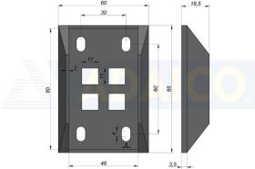 ADAICO 1601174 - BASE SUJETA PUERTAS 80X45 HEMBRA